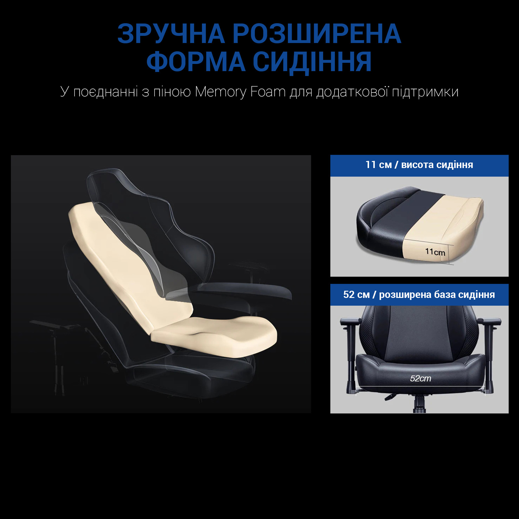 Кресло геймерское Anda Seat Luna L Ecoe-leather Blue (871380162) купить